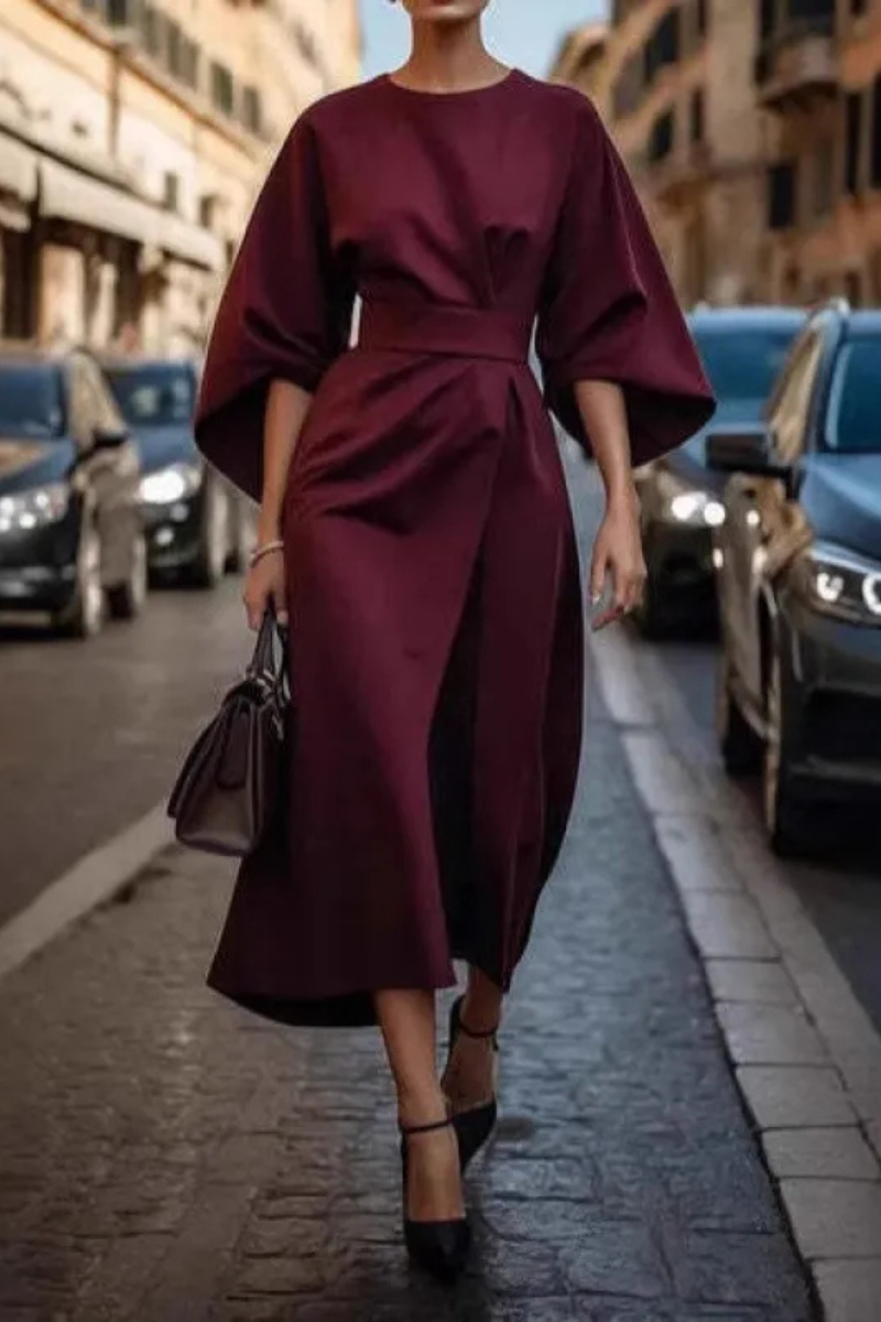 Mira™ | Elegancka Sukienka Midi Z Paskiem