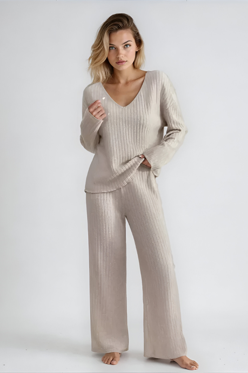 Amaris™ | Miękki prążkowany zestaw do lounge