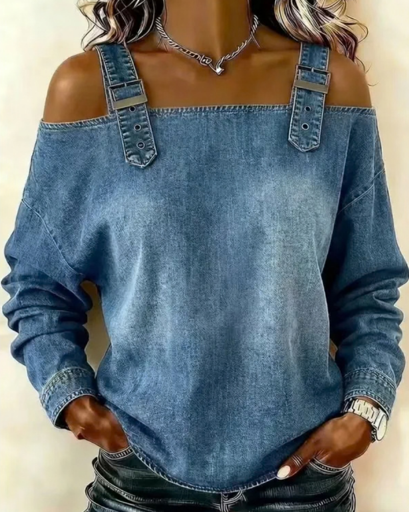 Teya™ | Nowoczesny Jeansowy Top Z Paskami