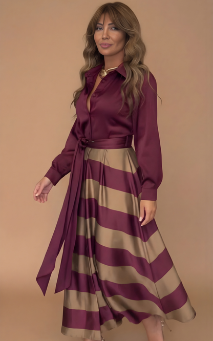 Romy™ | Elegancka Pasiasta Sukienka Maxi