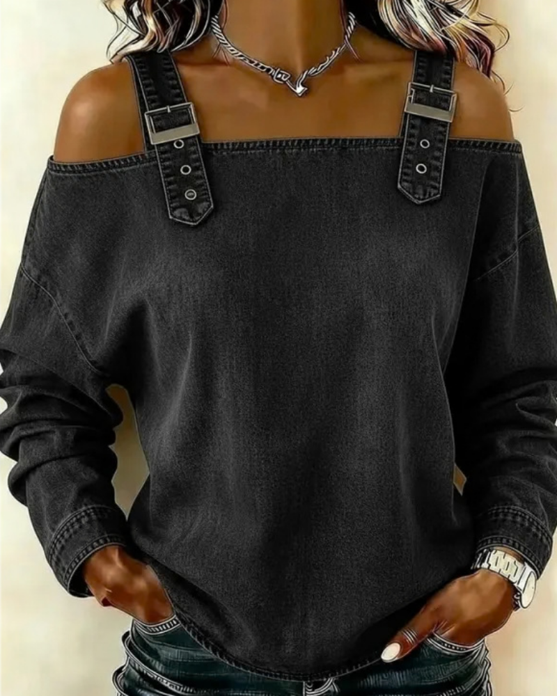 Teya™ | Nowoczesny Jeansowy Top Z Paskami