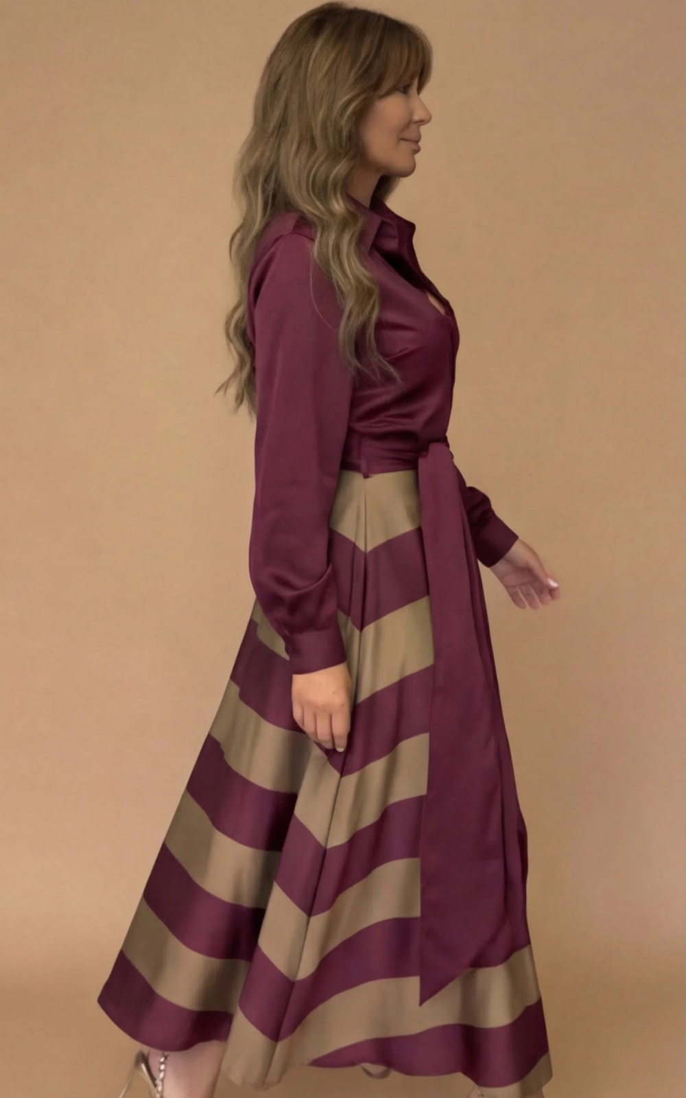 Romy™ | Elegancka Pasiasta Sukienka Maxi