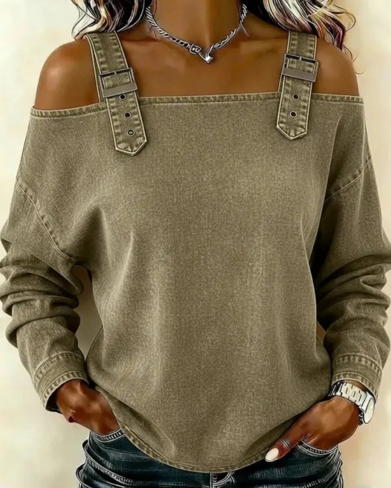 Teya™ | Nowoczesny Jeansowy Top Z Paskami