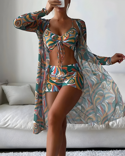 Noëlle™ | Stylowy Trzyczęściowy Strój Kąpielowy