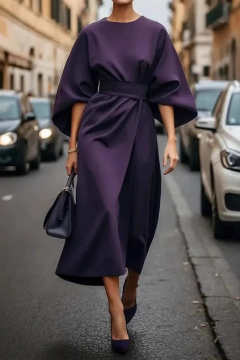 Mira™ | Elegancka Sukienka Midi Z Paskiem