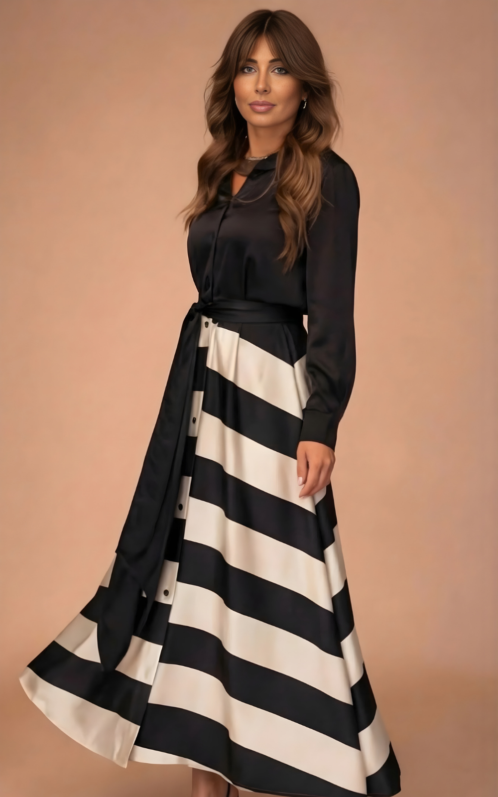 Romy™ | Elegancka Pasiasta Sukienka Maxi