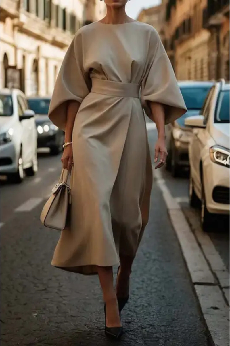 Mira™ | Elegancka Sukienka Midi Z Paskiem