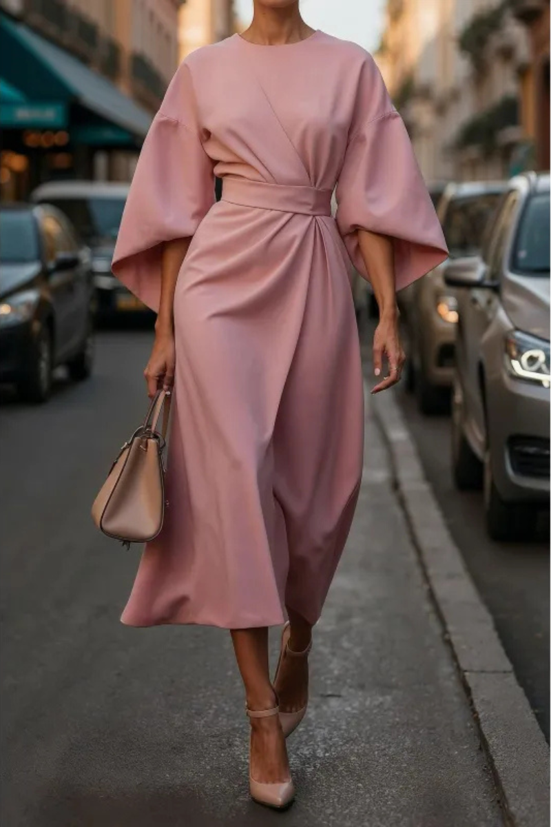 Mira™ | Elegancka Sukienka Midi Z Paskiem