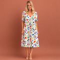 Lara™ | Elegancka Sukienka Midi W Kwiaty