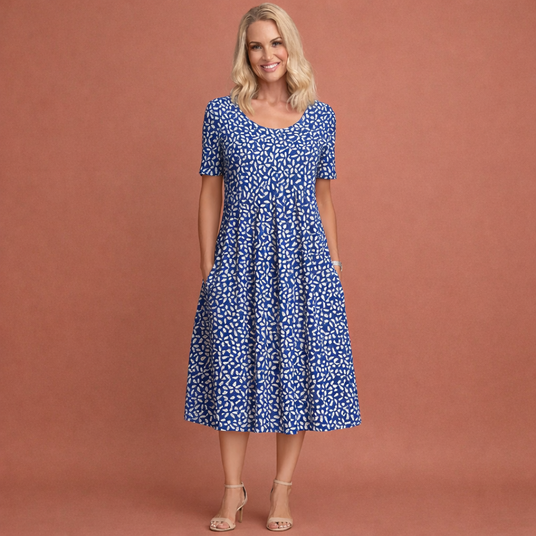 Lara™ | Elegancka Sukienka Midi W Kwiaty
