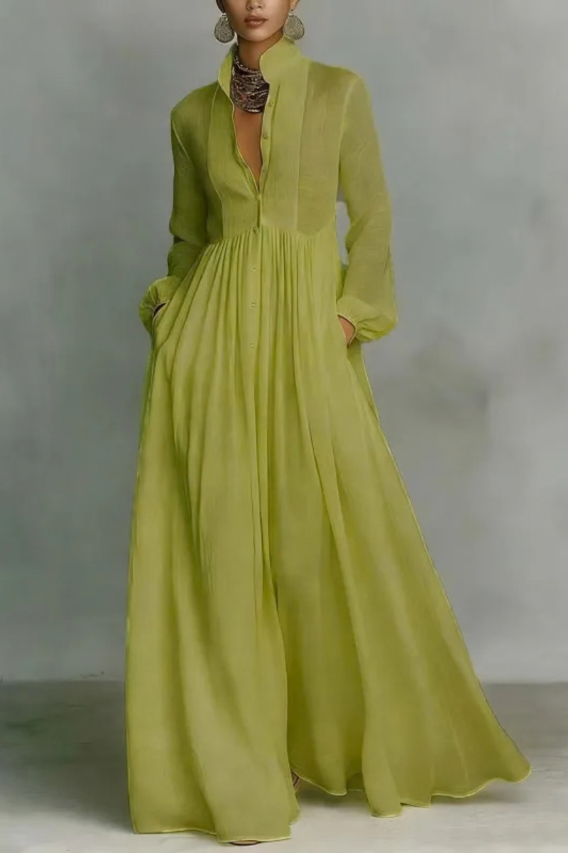 Lena™ | Stylowa Sukienka Maxi Z Guzikami