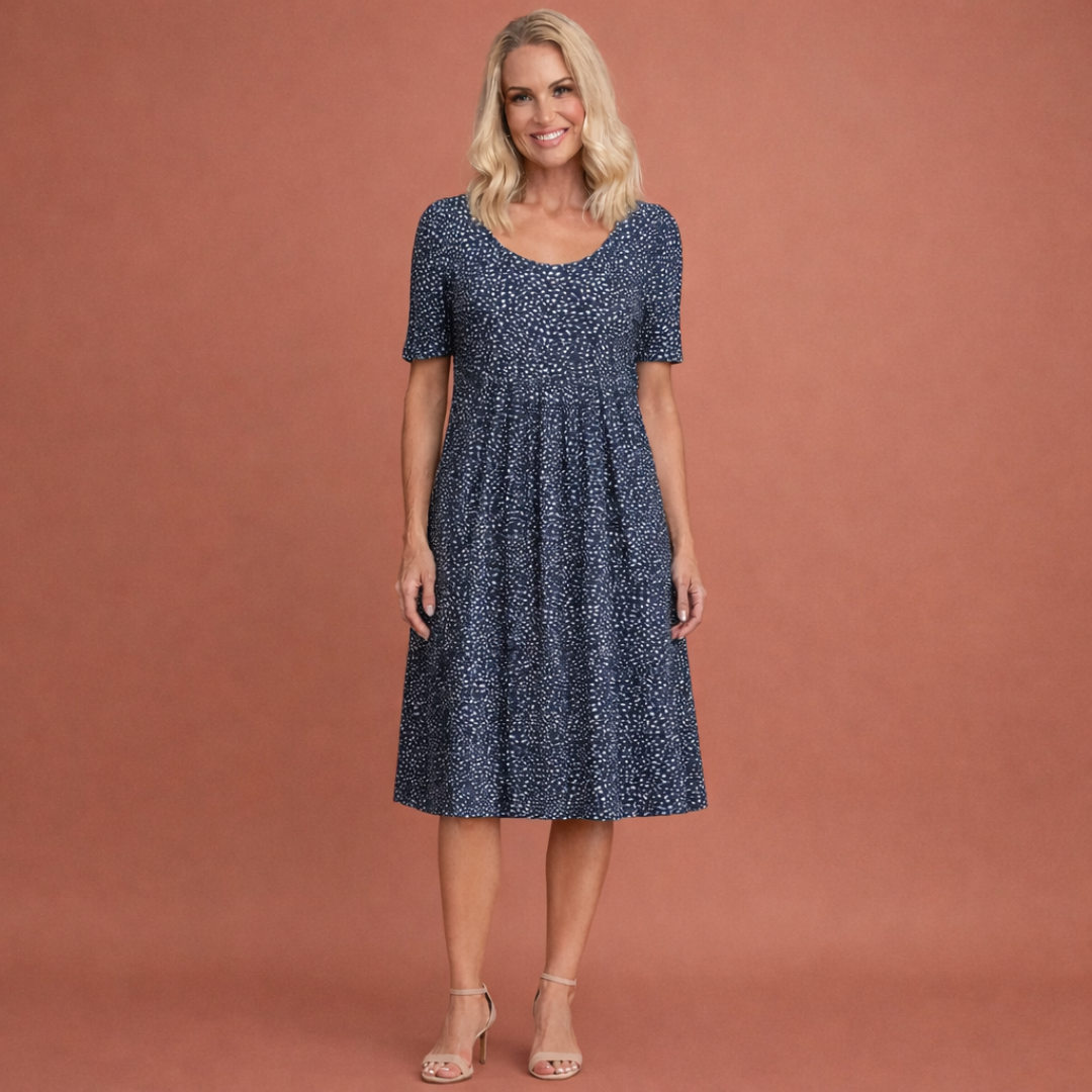 Lara™ | Elegancka Sukienka Midi W Kwiaty