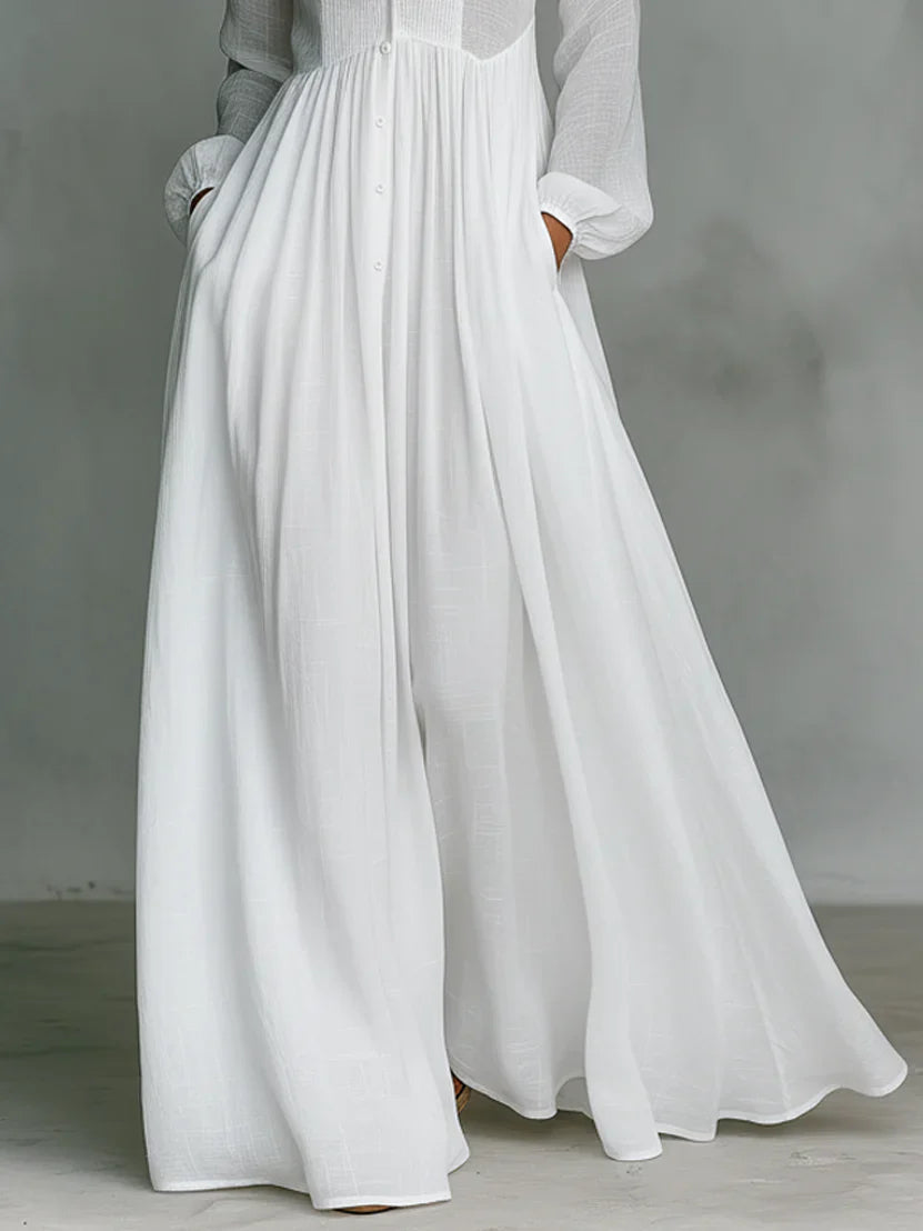 Lena™ | Stylowa Sukienka Maxi Z Guzikami