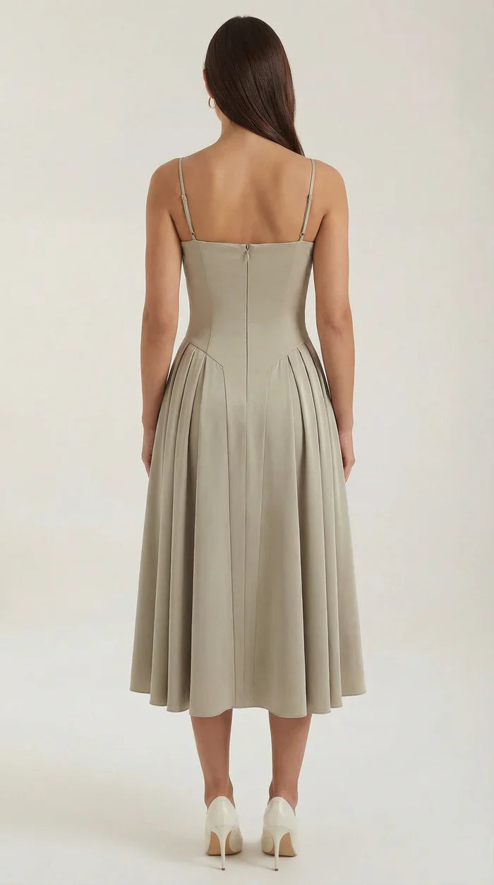 Mila™ | Elegancka Sukienka Midi Na Ramiączkach
