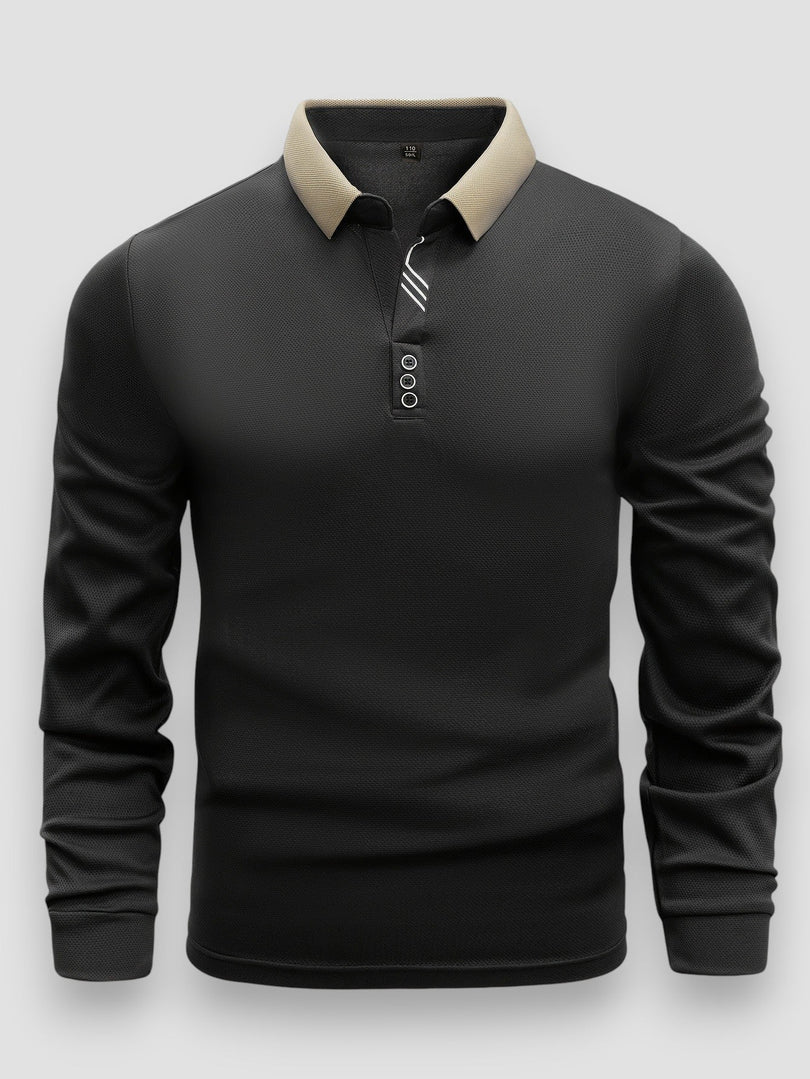Keno™ | Casualowa Nowoczesna Koszulka Polo Z Długim Rękawem